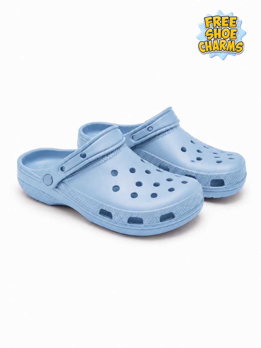HONU COMFORT Comfortable Breathable Clogs in Sky blue for Men, Women and Kids with Shoe charms