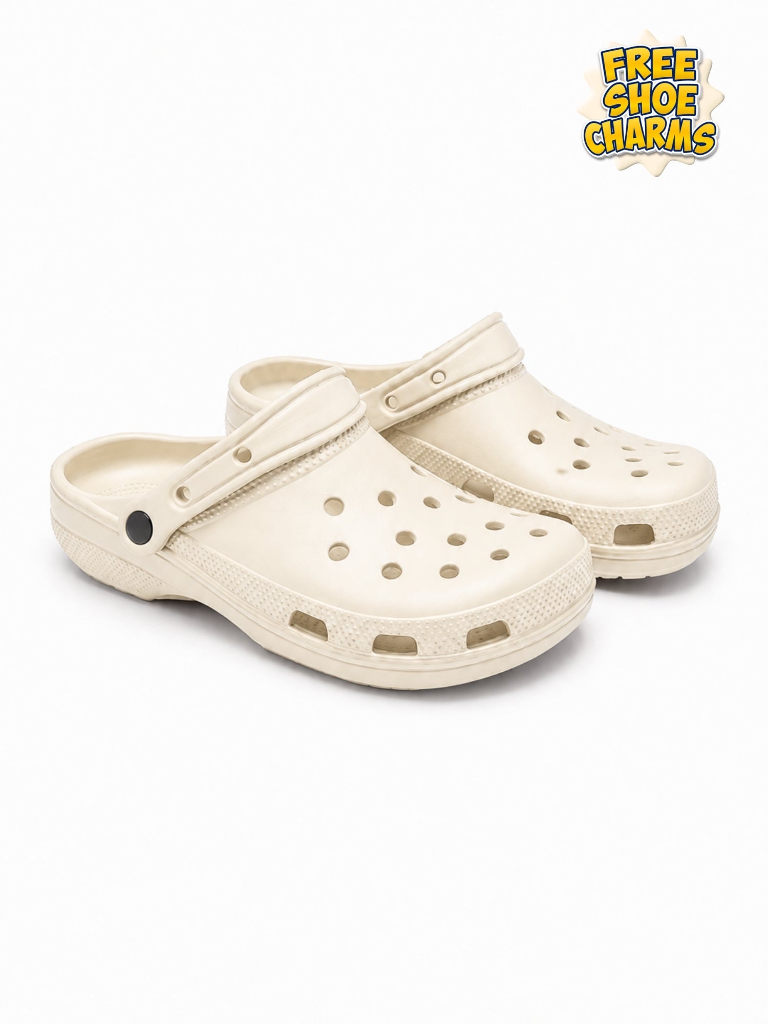 HONU COMFORT Women, Men, Toddlers Classic Korean Clogs in Cream Non-Slip Sandals + FREE Shoe charmss