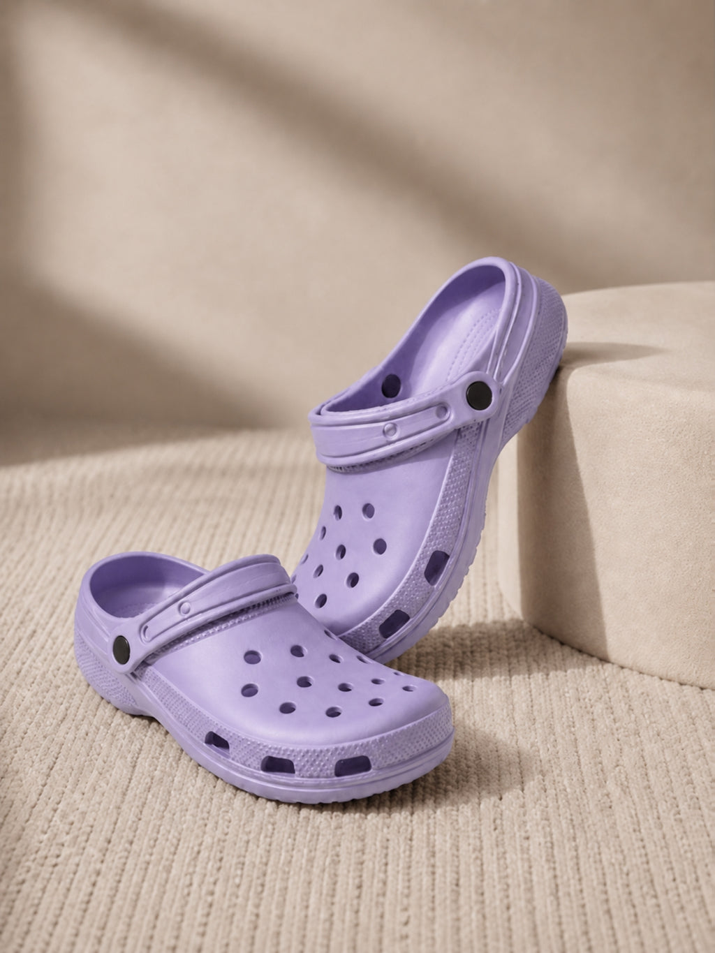 HONU COMFORT Plain Purple Clogs Lightweight Non-Slip Waterproof EVA Slip On With 4 Free Charms