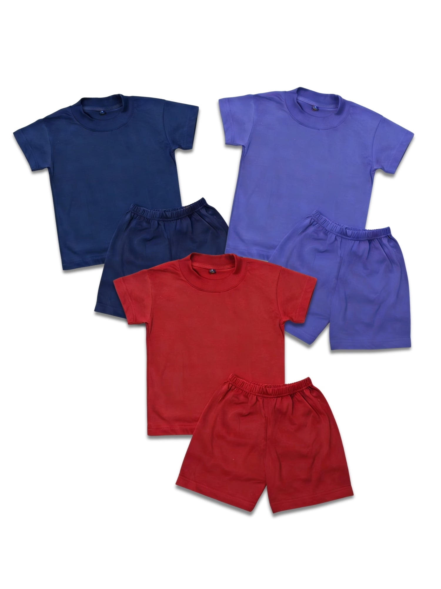 Honu Comfort Terno Bundle for Kids Boy 3pcs Plain Tshirt Shorts Set 100% Cotton Pambata
