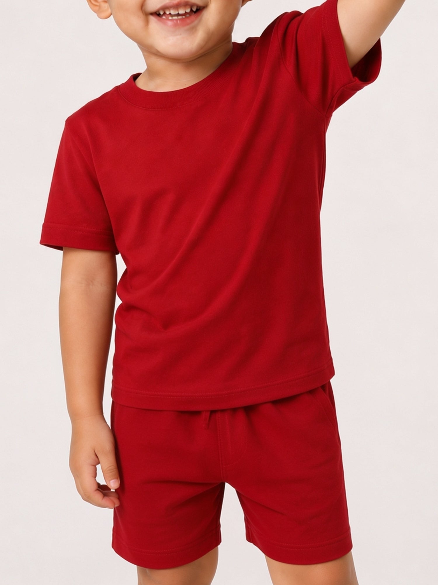 Honu Comfort Terno Bundle for Kids Boy 3pcs Plain Tshirt Shorts Set 100% Cotton Pambata