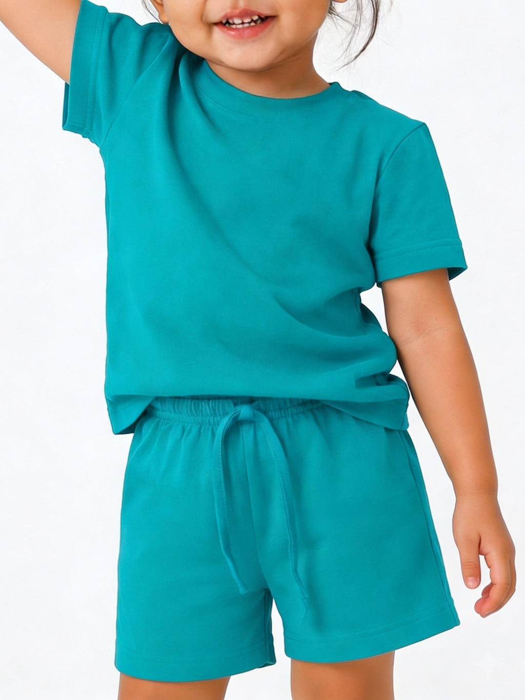 Honu Comfort Terno Bundle for Kids Girl 3pcs Plain Tshirt Shorts Set 100% Cotton Pambata